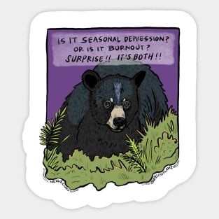 Seasonal Depression Bear Sticker